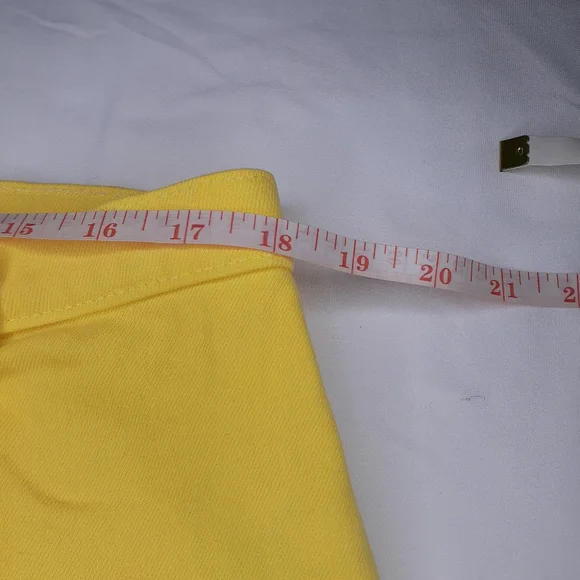 J Crew Yellow Garment-dyed Japanese Denim Wrap Mini Skirt Size 32 - Picture 5 of 8
